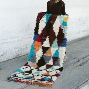 Vintage Boujad Boucherouite Rug From Morocco